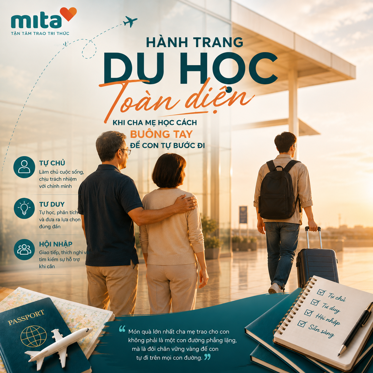 HÀNH TRANG DU HỌC TOÀN DIỆN: KHI CHA MẸ HỌC CÁCH BUÔNG TAY ĐỂ CON TỰ BƯỚC ĐI